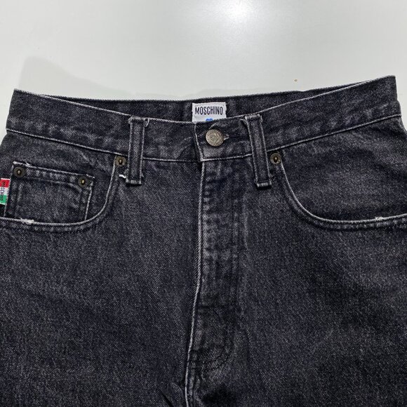 Vintage Made in USA Moschino Jeans faded black tapered denim womens 27x30 - Picture 4 of 12